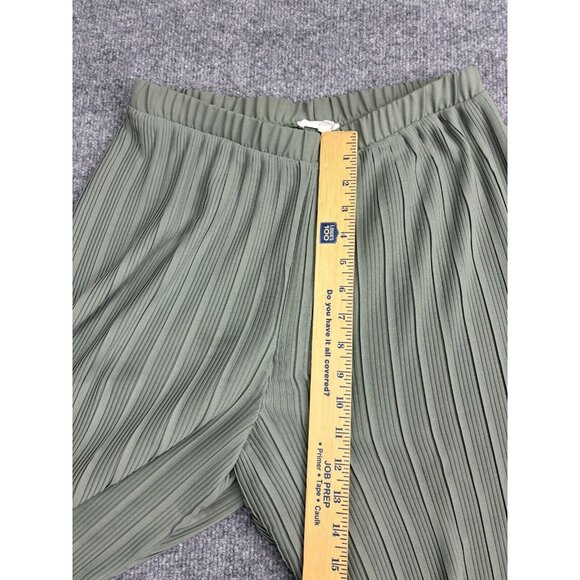 Pleione Pull On Pants Women's Small Green Pleated Wide Leg High Rise - Picture 5 of 11